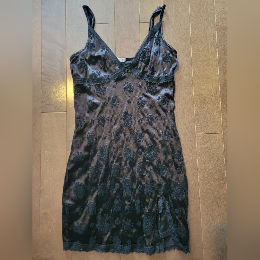 Garage Black Lace Slip Dress